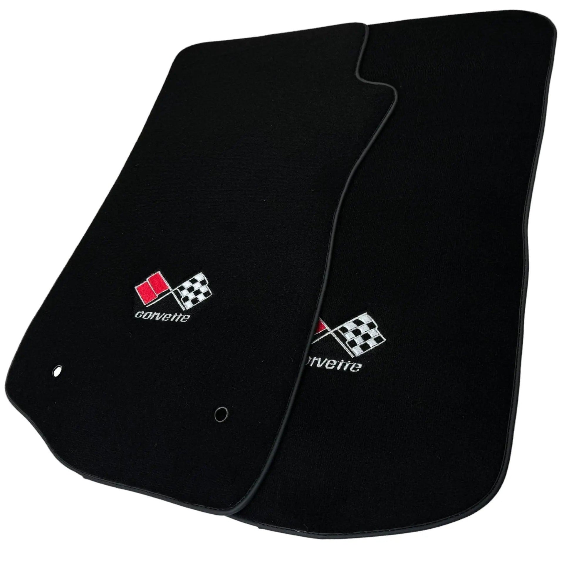 Black Floor Mats for Chevrolet Corvette C3 (1968-1982) | Black Trim - AutoWin