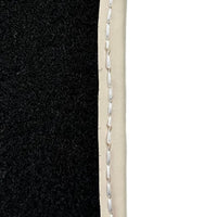 Black Floor Mats For Chevrolet Corvette C7 Convertible (2014-2019) with Beige Trim - AutoWin