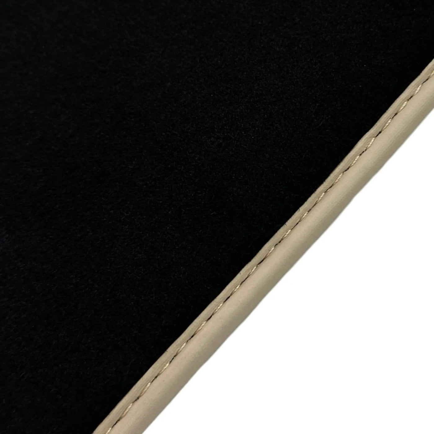 Black Floor Mats For Chevrolet Corvette C7 Convertible (2014-2019) with Beige Trim - AutoWin