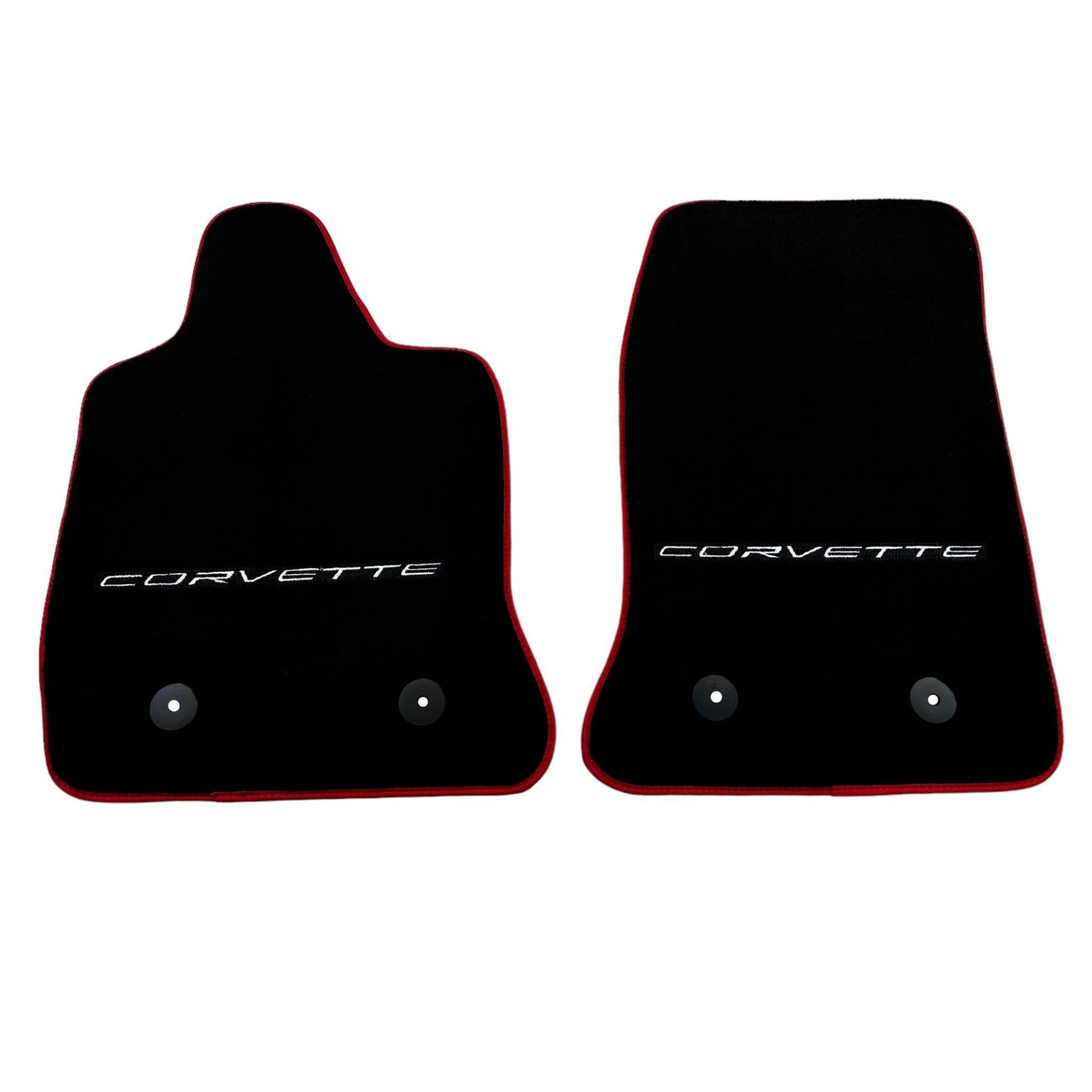 Black Floor Mats For Chevrolet Corvette C7 Targa Top (2014-2019) - AutoWin
