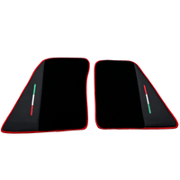 Black Floor Mats for Ferrari 296 GTB (2022-2024) with Leather and Red Trim - AutoWin