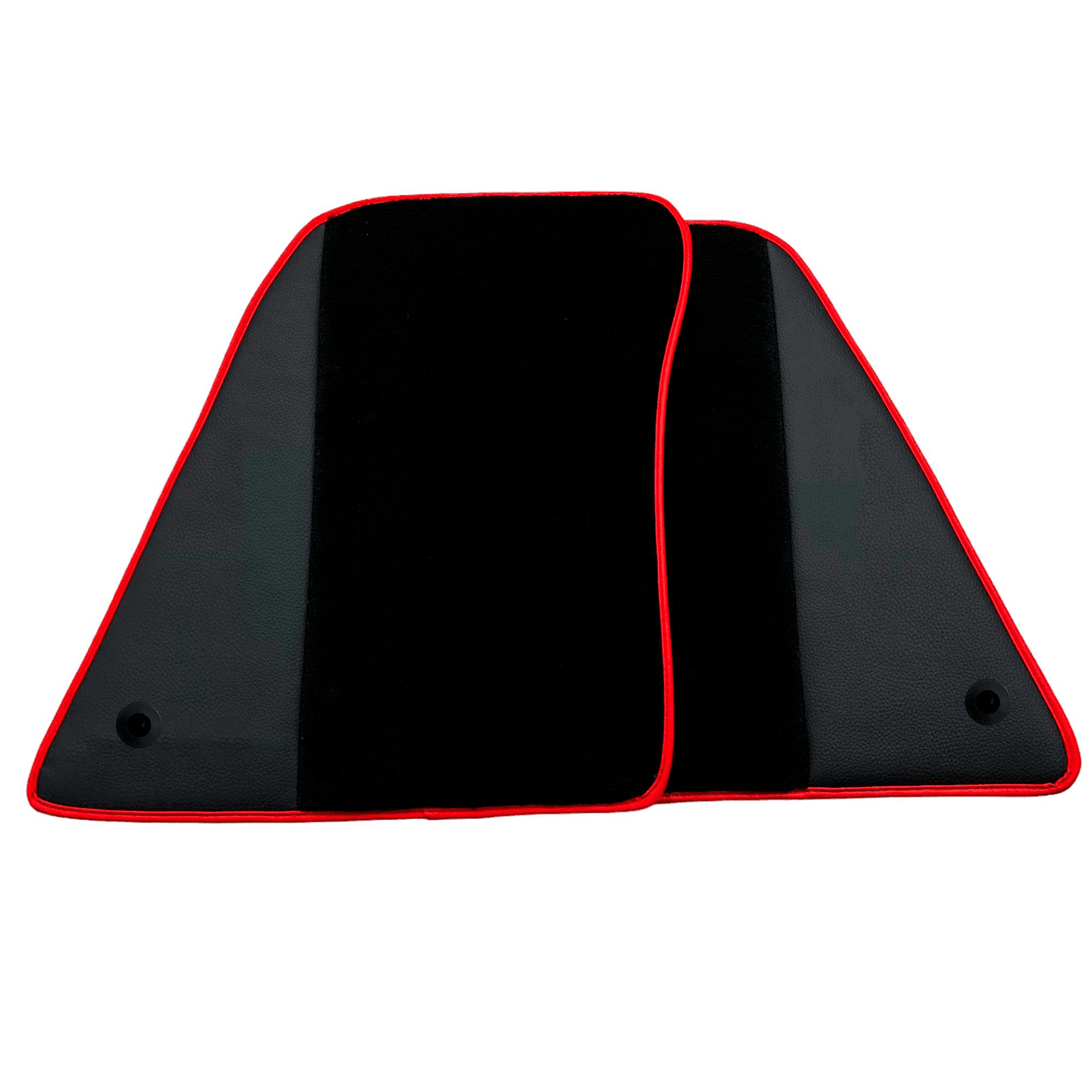 Black Floor Mats for Ferrari 296 GTS (2022-2024) with Leather and Red Trim - AutoWin