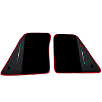 Black Floor Mats for Ferrari SF90 Stradale (2019-2024) with Leather and Red Trim - AutoWin