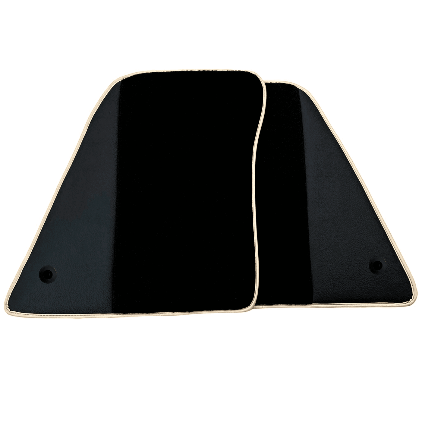 Black Floor Mats for Ferrari 296 GTS (2022-2024) with Leather | Beige Trim - AutoWin