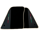 Black Floor Mats for Ferrari SF90 Stradale (2019-2024) with Leather | Beige Trim - AutoWin