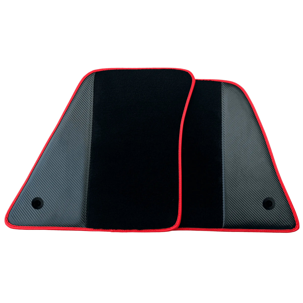 Black Floor Mats for Ferrari 296 GTB (2022-2027) with Carbon Fiber | Red Trim
