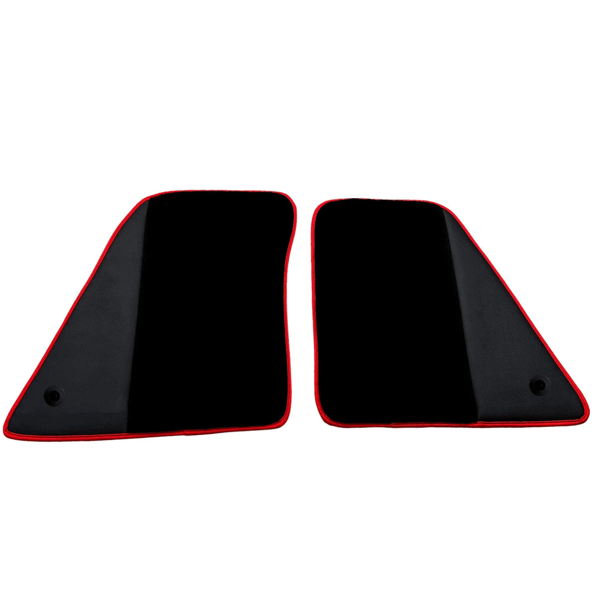 Black Floor Mats for Ferrari 296 GTB (2022-2027) with Leather and Red Trim