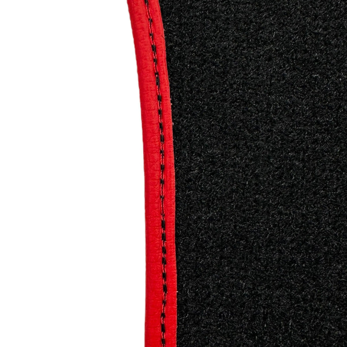Black Floor Mats for Ferrari 296 GTS (2022-2027) with Leather and Red Trim