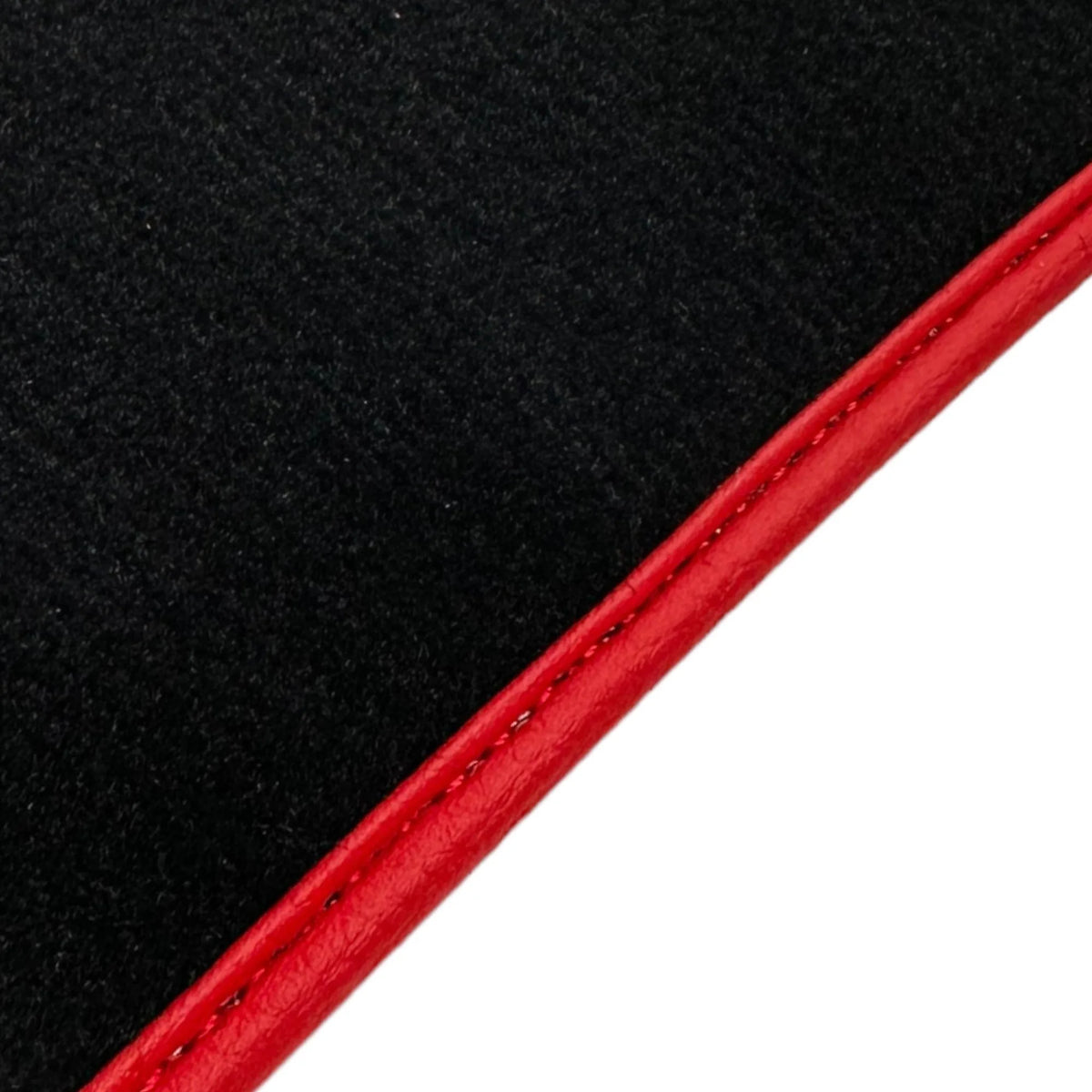 Black Floor Mats for Ferrari 296 GTS (2022-2027) with Leather and Red Trim