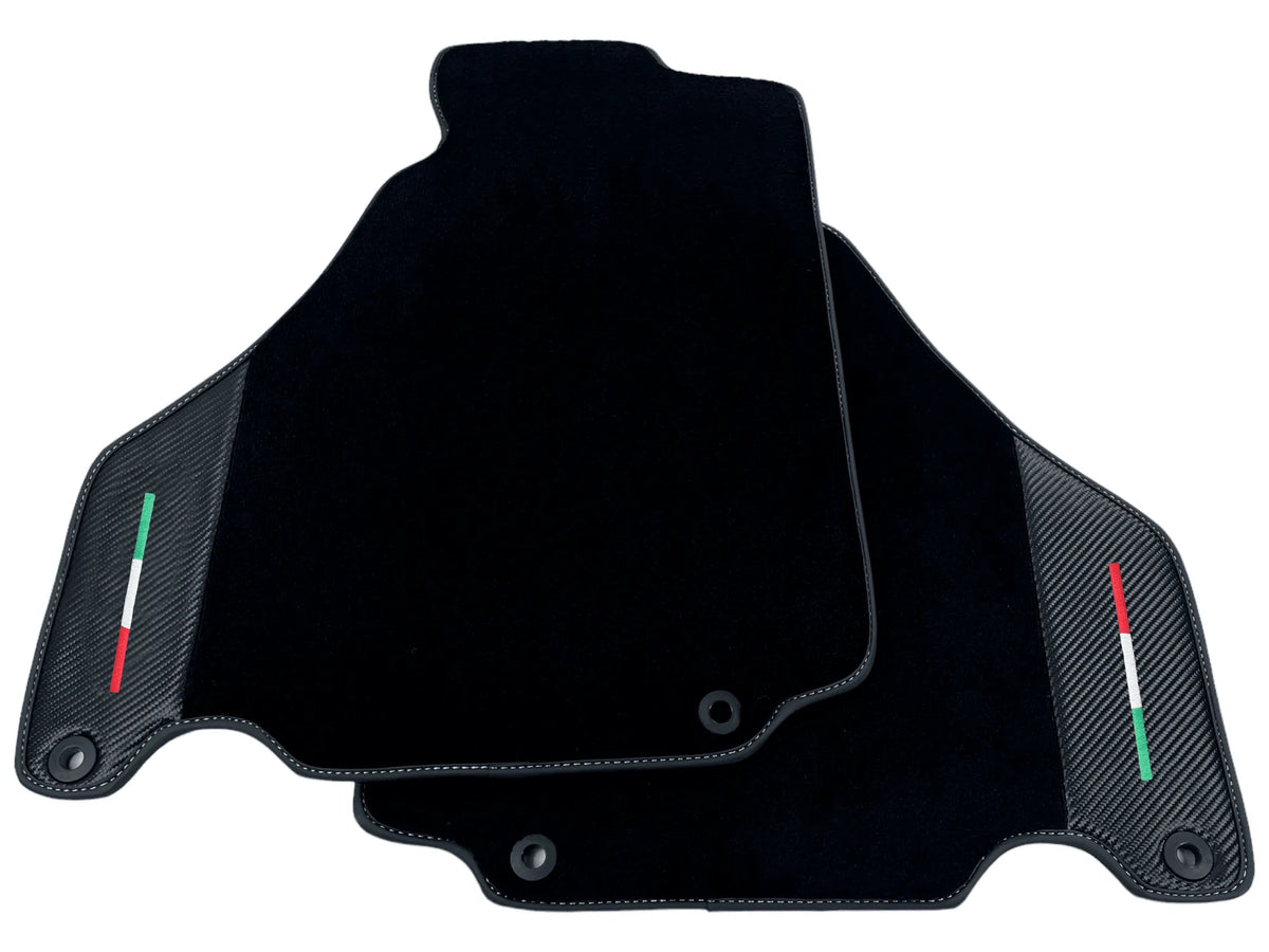 Black Floor Mats For Ferrari 360 Modena 1999-2005 With Carbon Fiber Leather - AutoWin