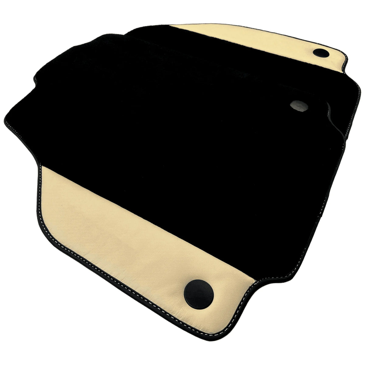 Black Floor Mats for Ferrari 458 GT2 (2012-2015) with Crema Nappa Leather