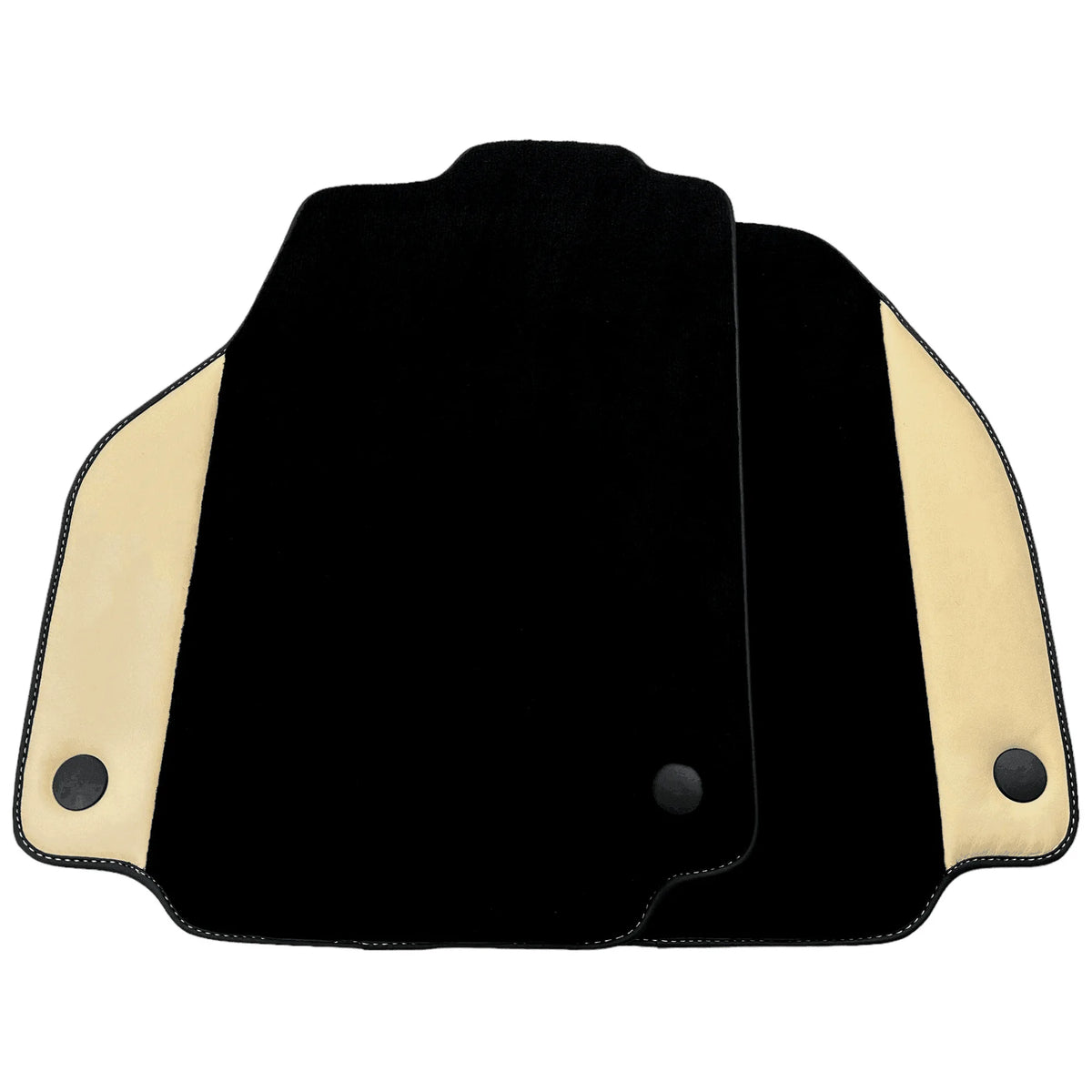 Black Floor Mats for Ferrari 458 GT2 (2012-2015) with Crema Nappa Leather