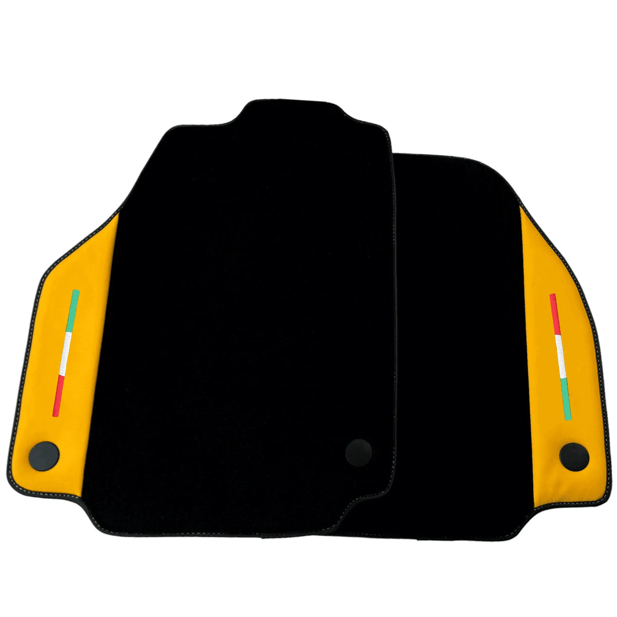 Black Floor Mats for Ferrari 458 GT2 (2012-2015) with Yellow Leather