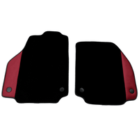Black Floor Mats for Ferrari 458 Spider (2012-2015) with Bordeaux Nappa Leather - AutoWin