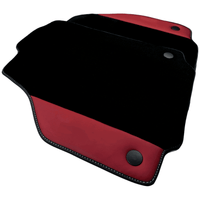 Black Floor Mats for Ferrari 458 Spider (2012-2015) with Bordeaux Nappa Leather - AutoWin