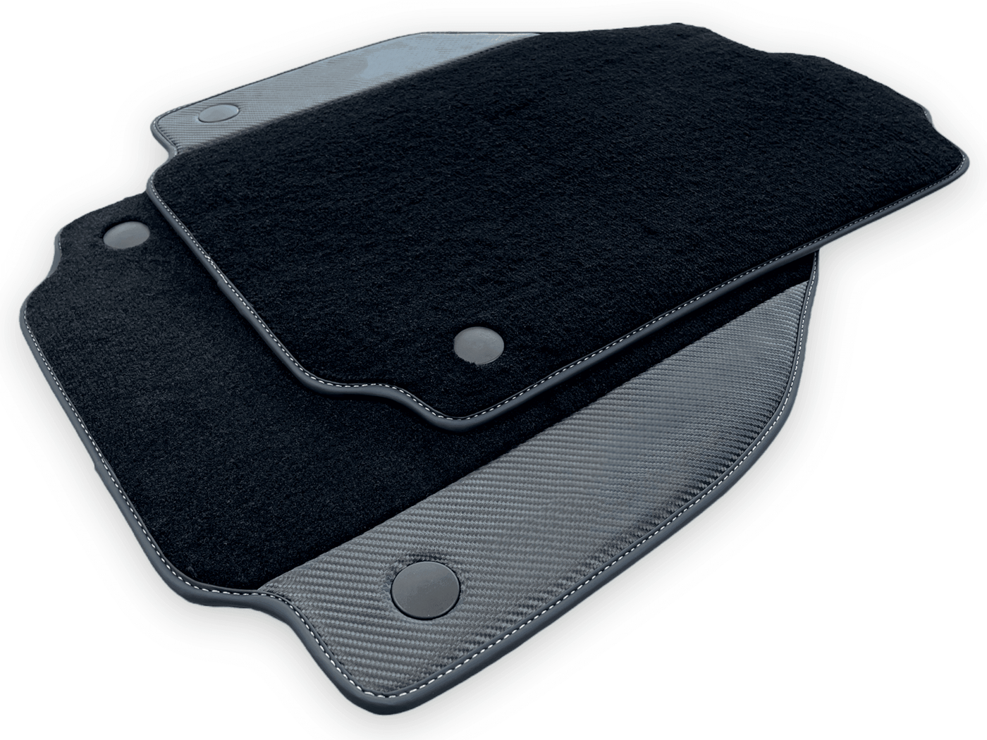 Black Floor Mats For Ferrari 458 Italia 2009-2015 With Carbon Fiber Leather - AutoWin