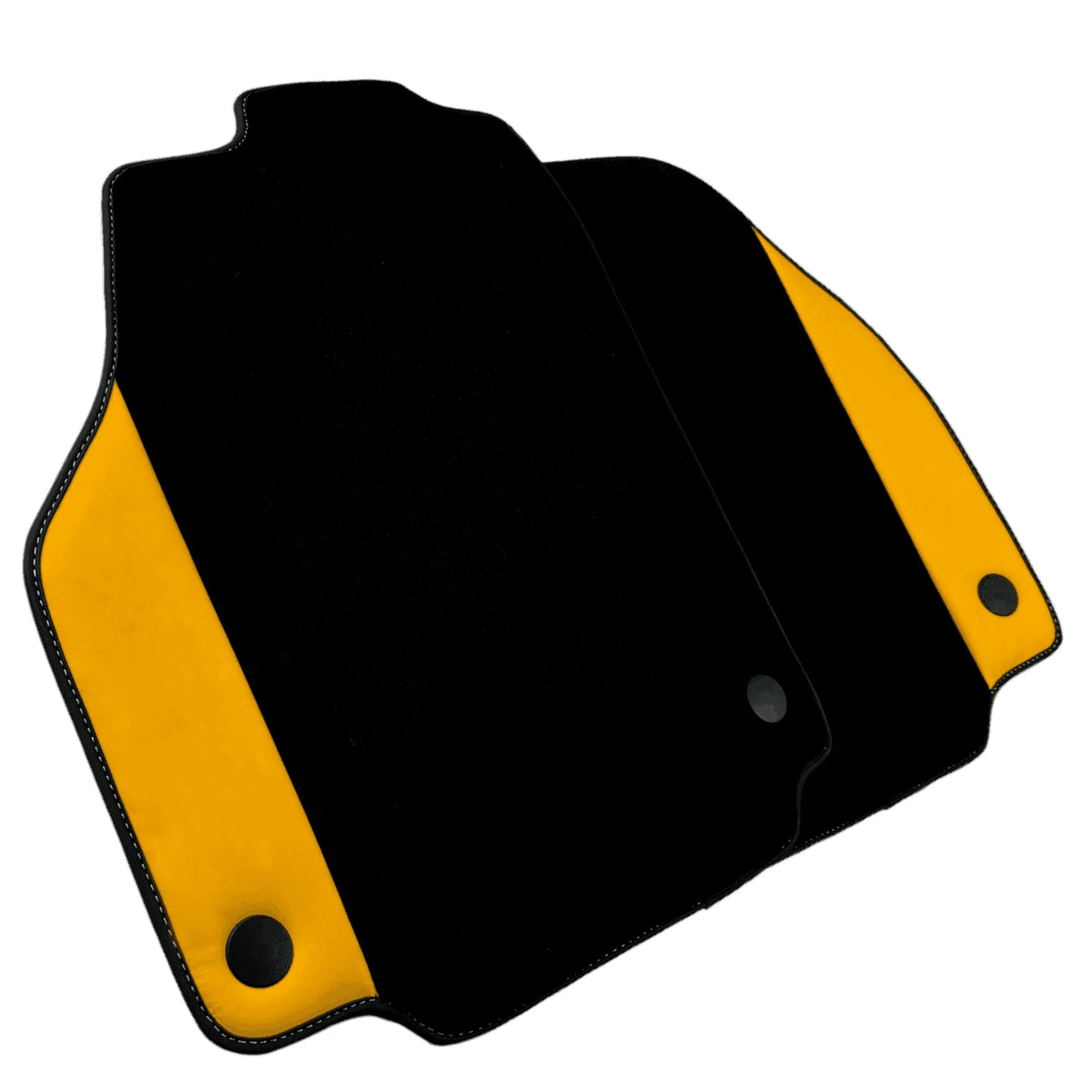 Black Floor Mats for Ferrari 458 Spider (2012-2015) with Yellow Leather