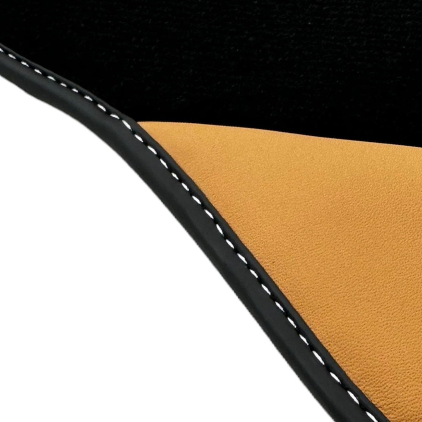 Black Floor Mats for Ferrari 488 Pista Spider (2019-2021) with Beige Tradizione Nappa Leather - AutoWin