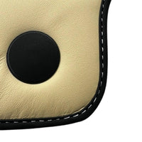 Black Floor Mats for Ferrari 488 Pista Spider (2019-2021) with Crema Nappa Leather - AutoWin