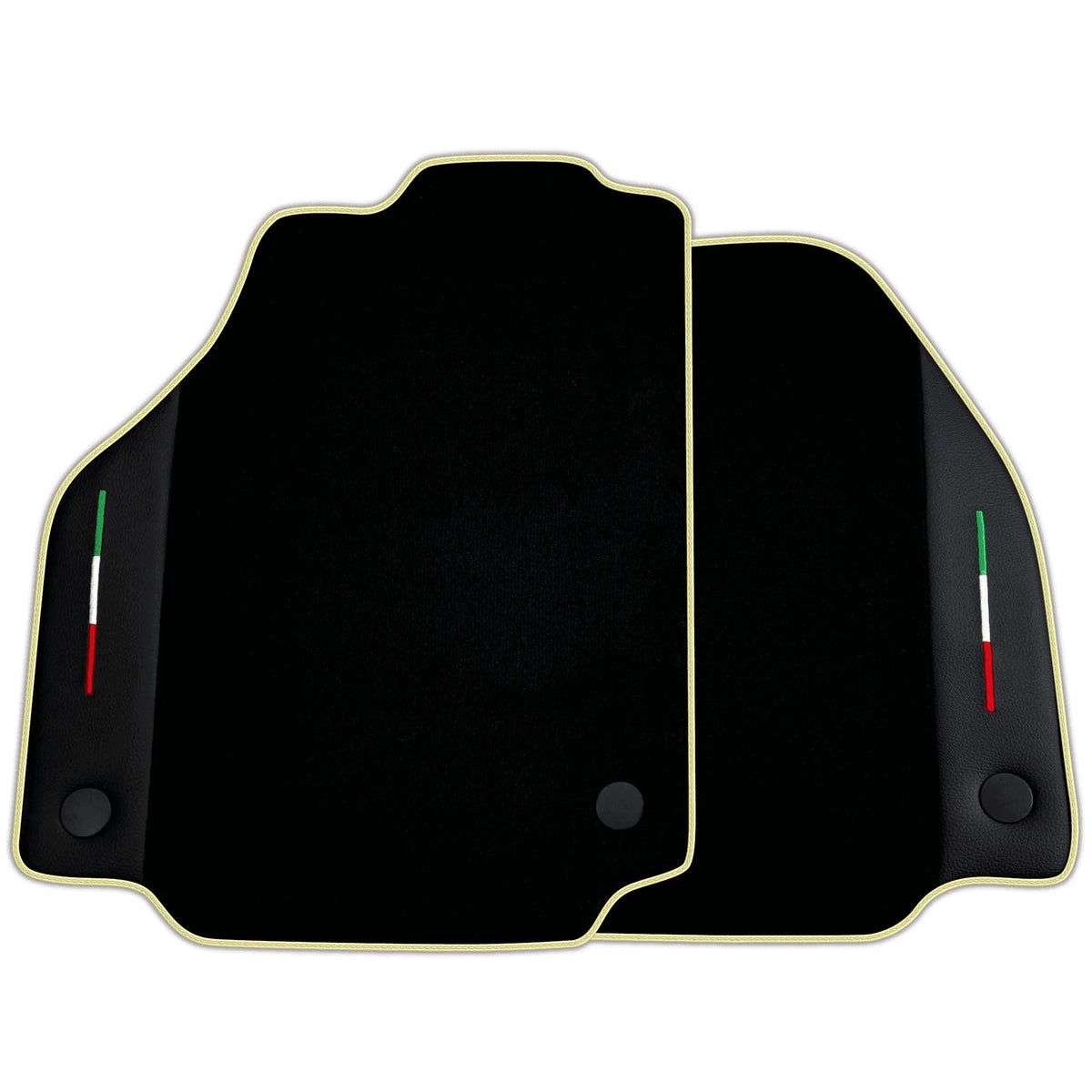 Black Floor Mats for Ferrari 488 GTB (2016-2022) with Leather | Various Trim Colors