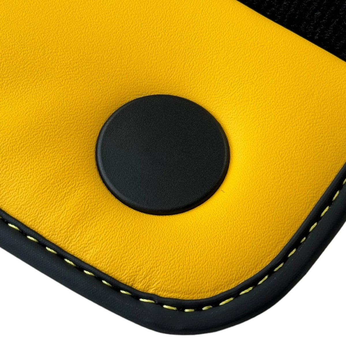 Black Floor Mats for Ferrari 488 GTB (2016-2022) with Yellow Leather