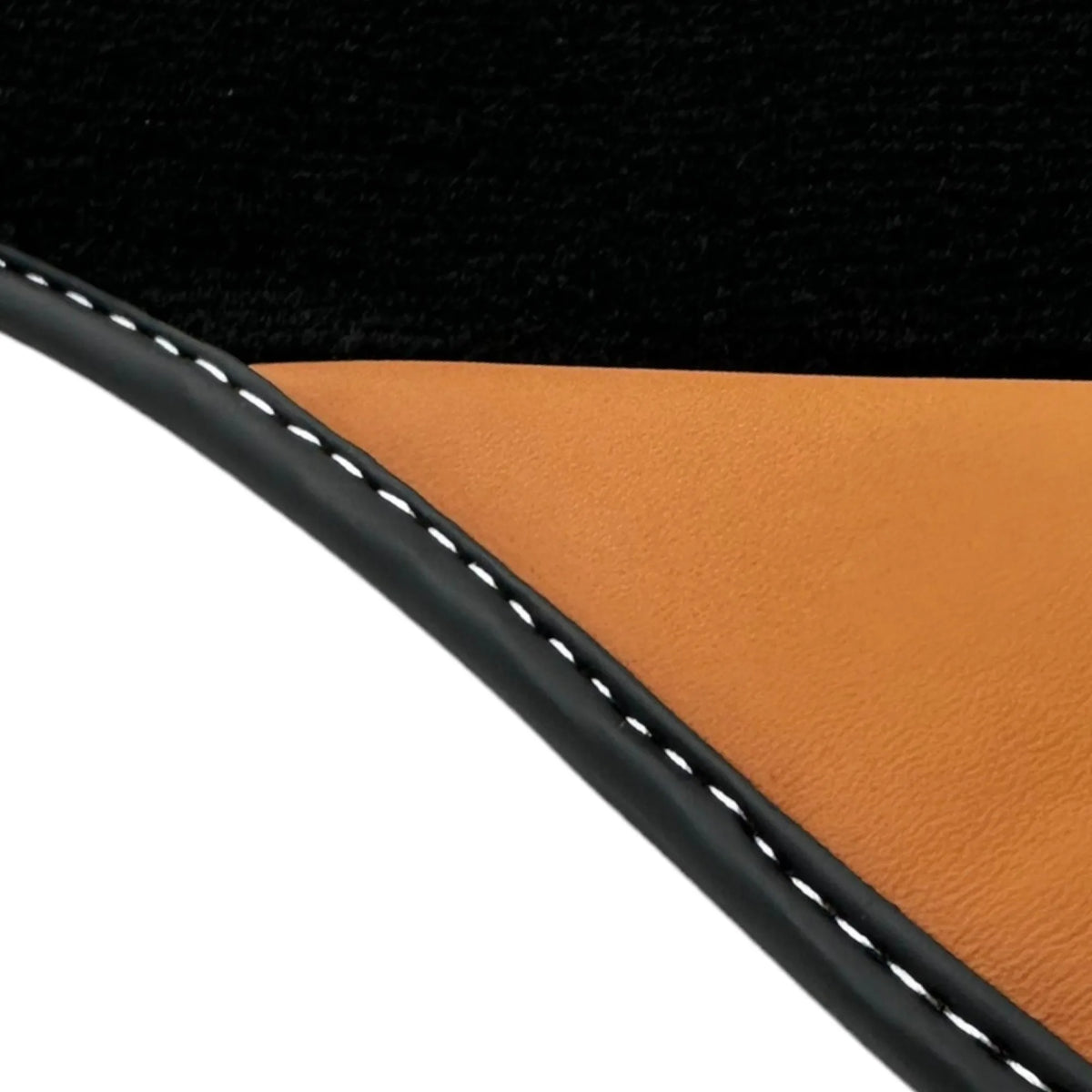 Black Floor Mats for Ferrari 488 Pista Spider (2019-2021) with Cuoio Nappa Leather