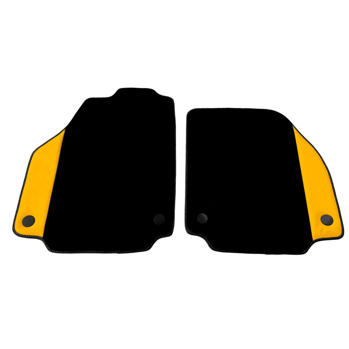 Black Floor Mats for Ferrari 488 Spider (2016-2022) with Yellow Leather