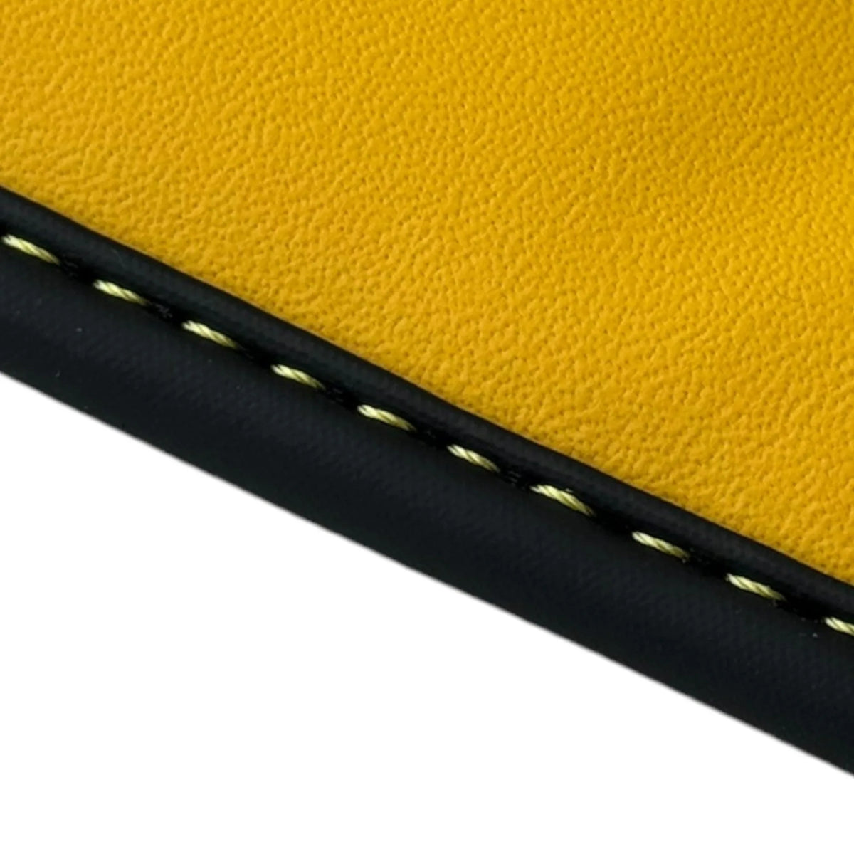 Black Floor Mats for Ferrari 488 Spider (2016-2022) with Yellow Leather