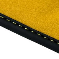 Black Floor Mats for Ferrari 488 Spider (2016-2022) with Yellow Leather | Italian Edition
