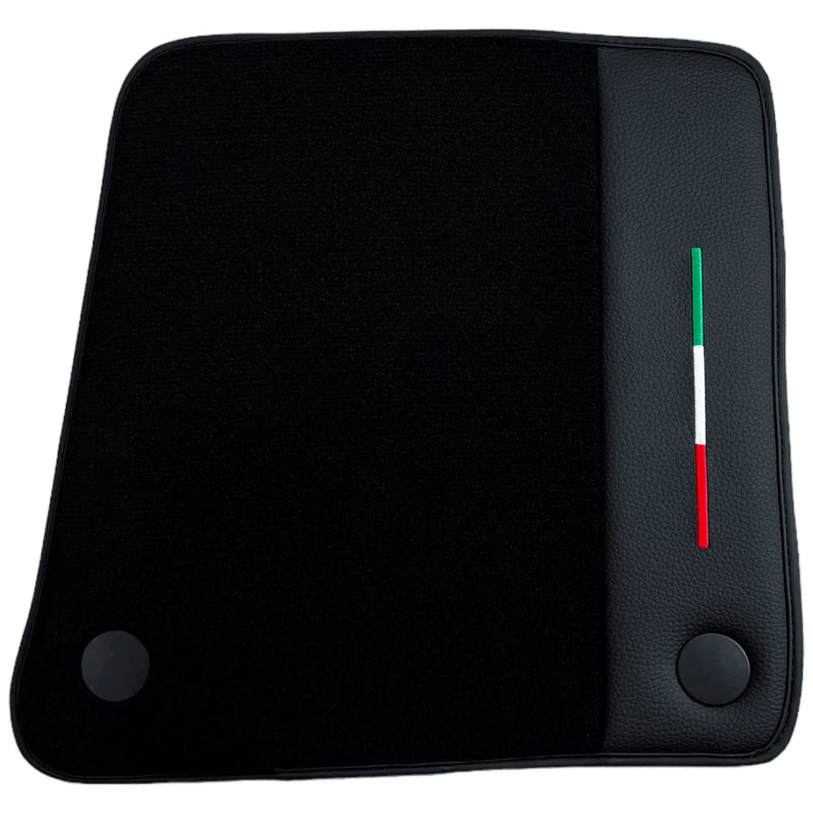 Black Floor Mats For Ferrari 599 Coupe 2006-2012 Italian Edition with Leather