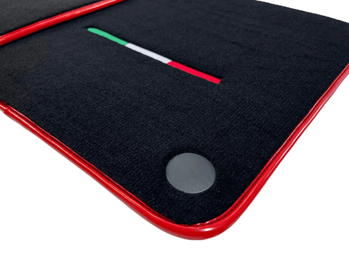 Black Floor Mats For Ferrari 612 Scaglietti 2005-2011 With Red Trim - AutoWin