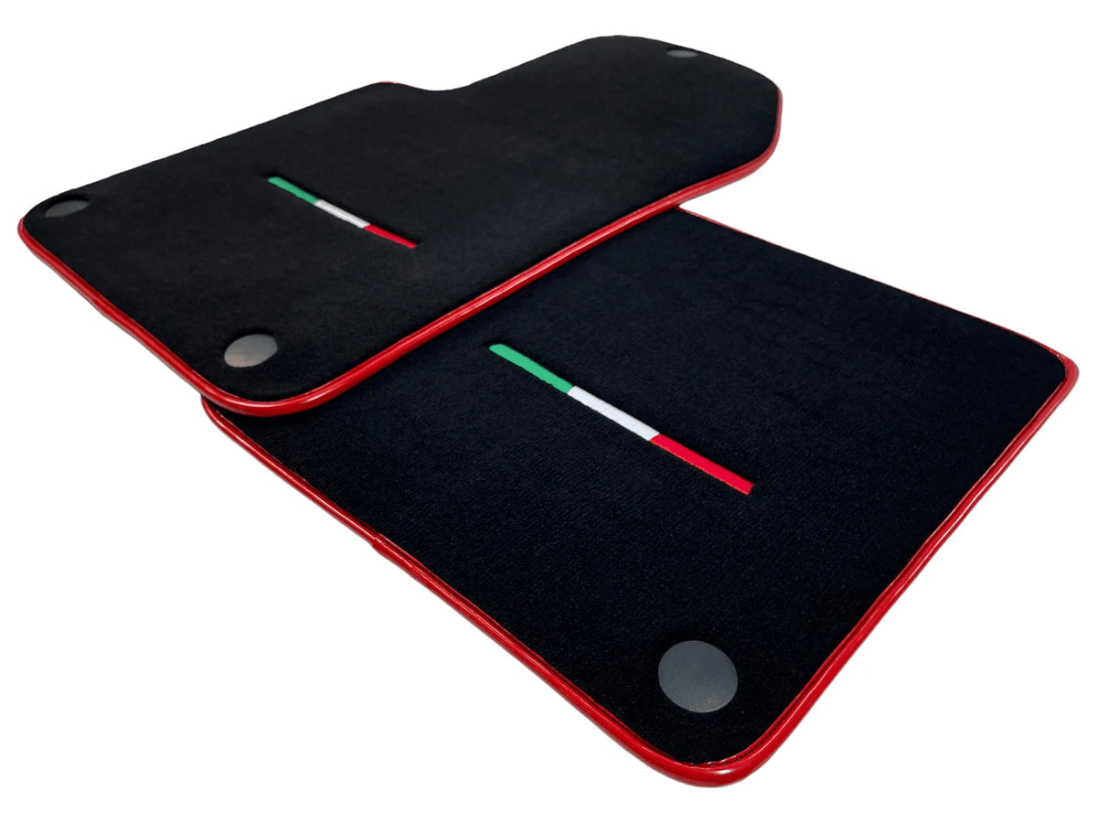 Black Floor Mats For Ferrari 612 Scaglietti 2005-2011 With Red Trim - AutoWin