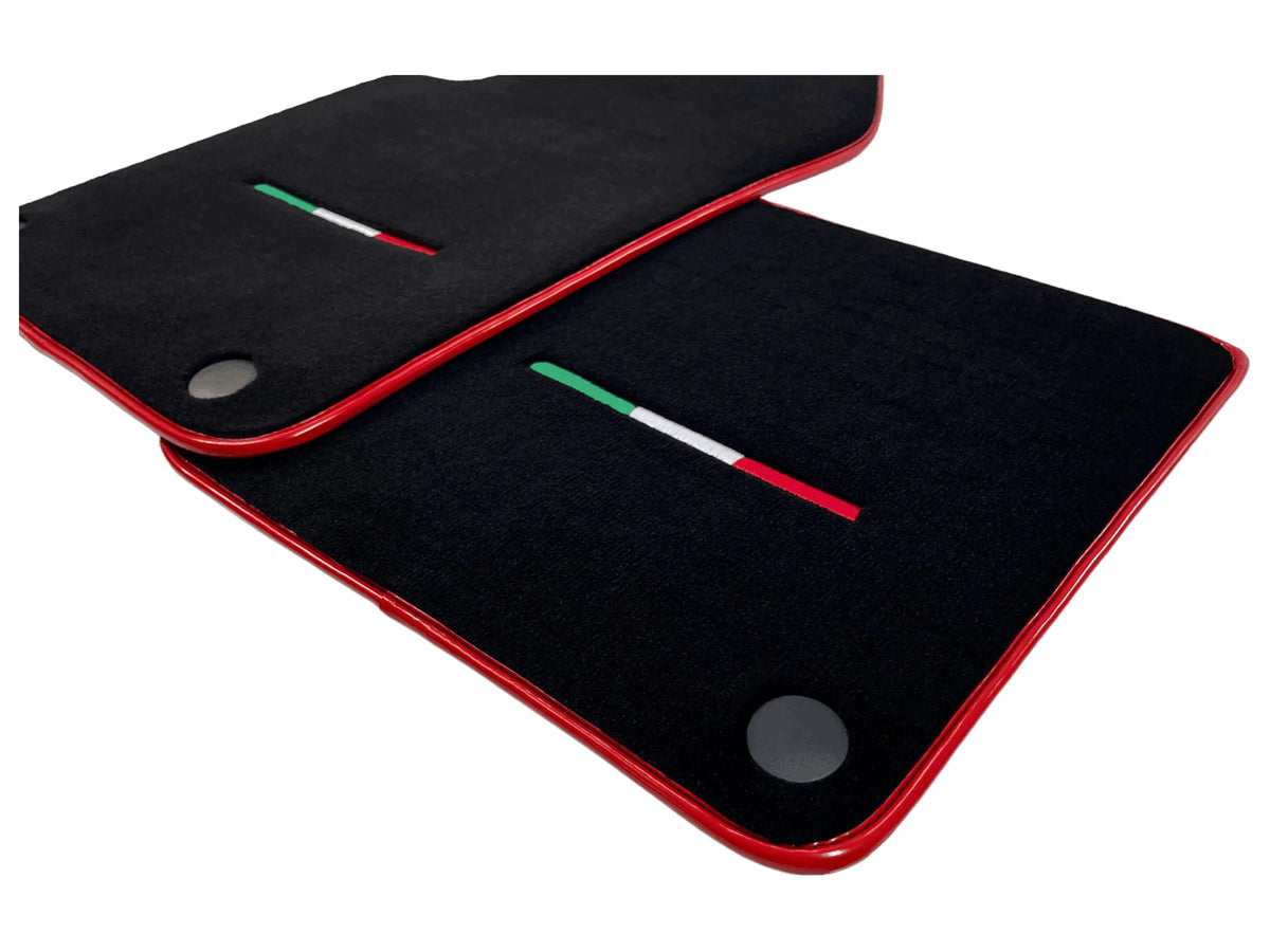 Black Floor Mats For Ferrari 612 Scaglietti 2005-2011 With Red Trim - AutoWin