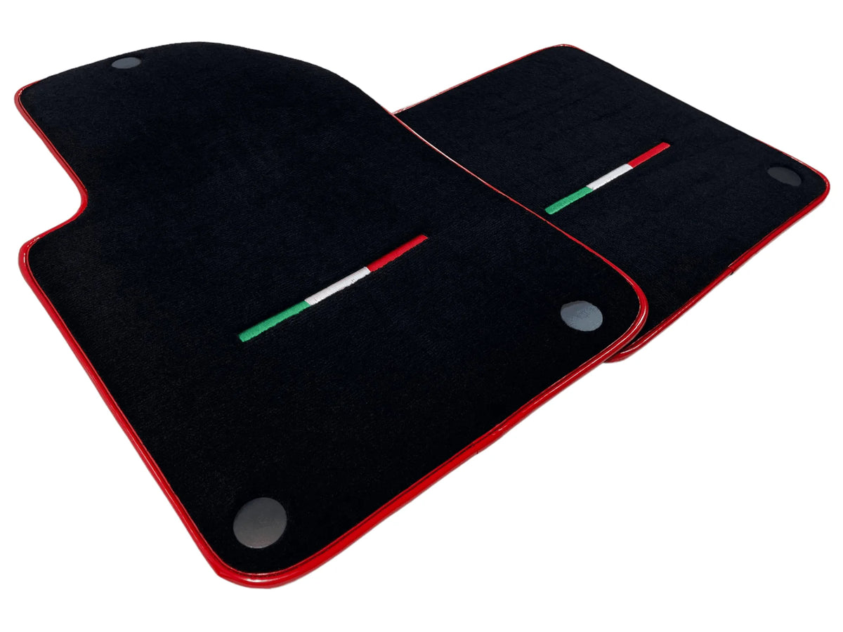 Black Floor Mats For Ferrari 612 Scaglietti 2005-2011 With Red Trim - AutoWin