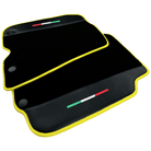 Black Floor Mats for Ferrari F12 Berlinetta (2012-2022) with Carbon Leather - AutoWin
