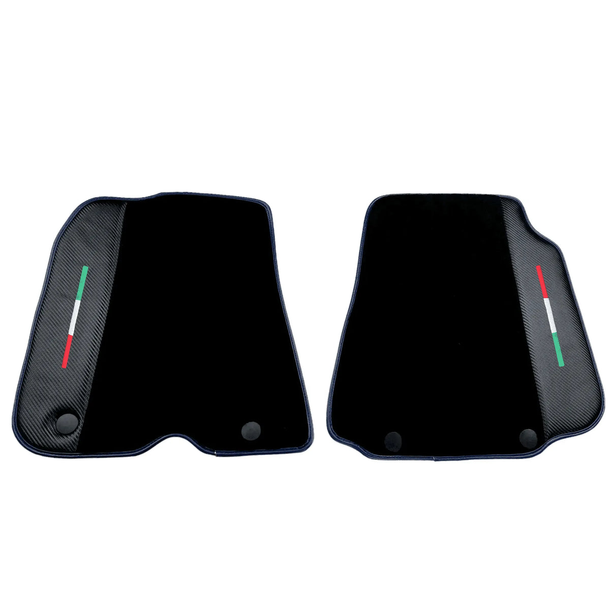 Black Floor Mats for Ferrari 812 Superfast (2018-2023) with Carbon Leather | Blue Trim - AutoWin