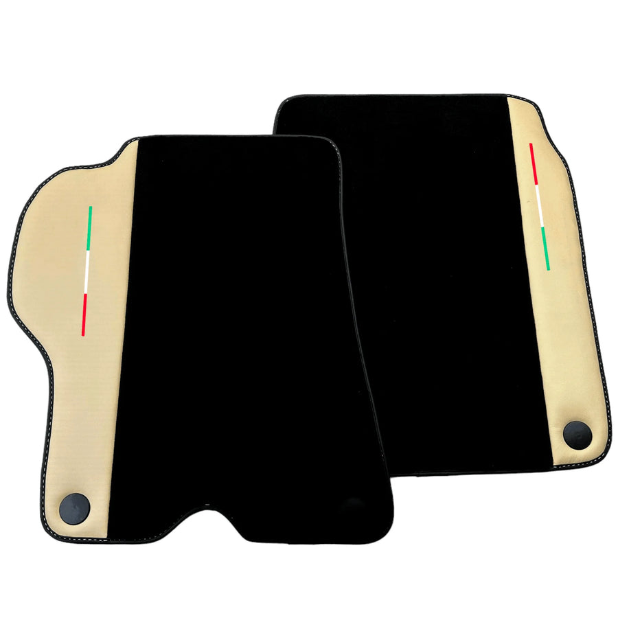 tappetini auto neri per Ferrari California (2008-2014) con pelle Crema Nappa - AutoWin