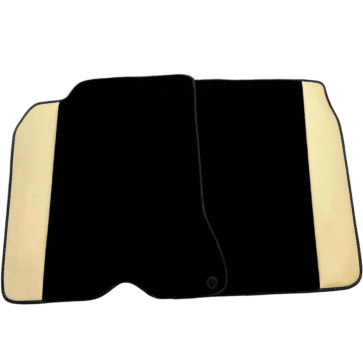 Black Floor Mats for Ferrari California T (2015–2018) Crema Nappa Leather - AutoWin
