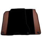 Black Floor Mats For Ferrari California T 2015–2018 with Brown Leather - AutoWin