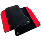 Black Floor Mats For Ferrari California T (2015-2018) with Red Alcantara Leather - AutoWin