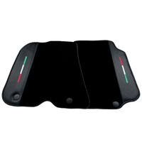 Black Floor Mats for Ferrari F12 Berlinetta (2012-2022) with Carbon Leather - AutoWin