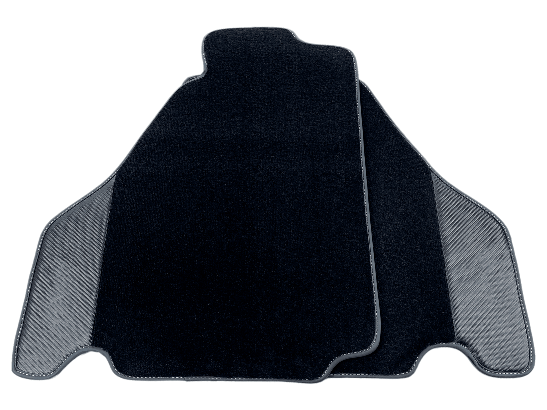 Black Floor Mats For Ferrari F430 2004-2009 With Carbon Fiber Leather - AutoWin