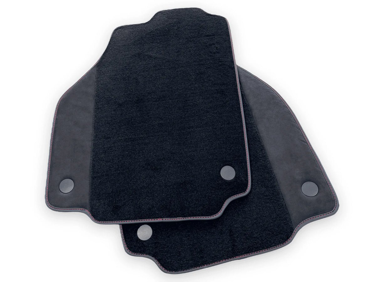 Black Floor Mats For Ferrari F8 Spider 2019-2023 With Alcantara Leather - AutoWin