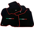 Black Floor Mats For Ferrari GTC4 Lusso (2016-2023) Italian Edition with Red Trim - AutoWin