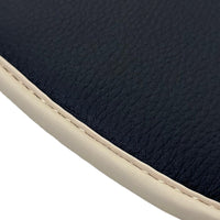 Black Floor Mats For Ferrari GTC4 Lusso (2016-2023) with Leather | Beige Trim - AutoWin