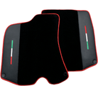 Black Floor Mats For Ferrari Roma (2021-2024) with Leather and Red Trim - AutoWin