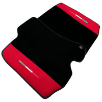 Black Floor Mats for Ferrari Portofino M (2018-2023) with Red Alcantara Leather
