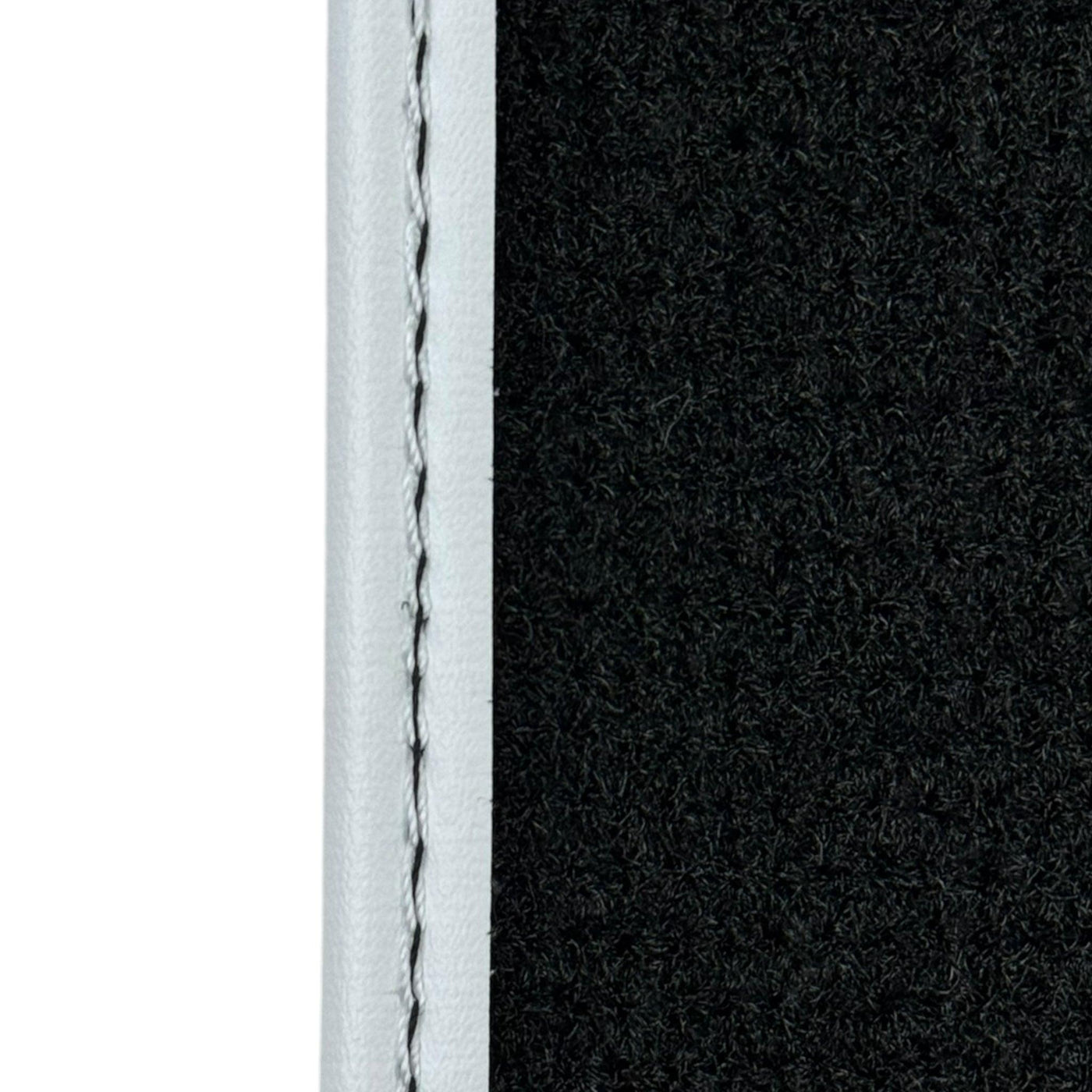 Black Floor Mats for Ferrari Purosangue with Leather and White Trim | Italian Edition - AutoWin