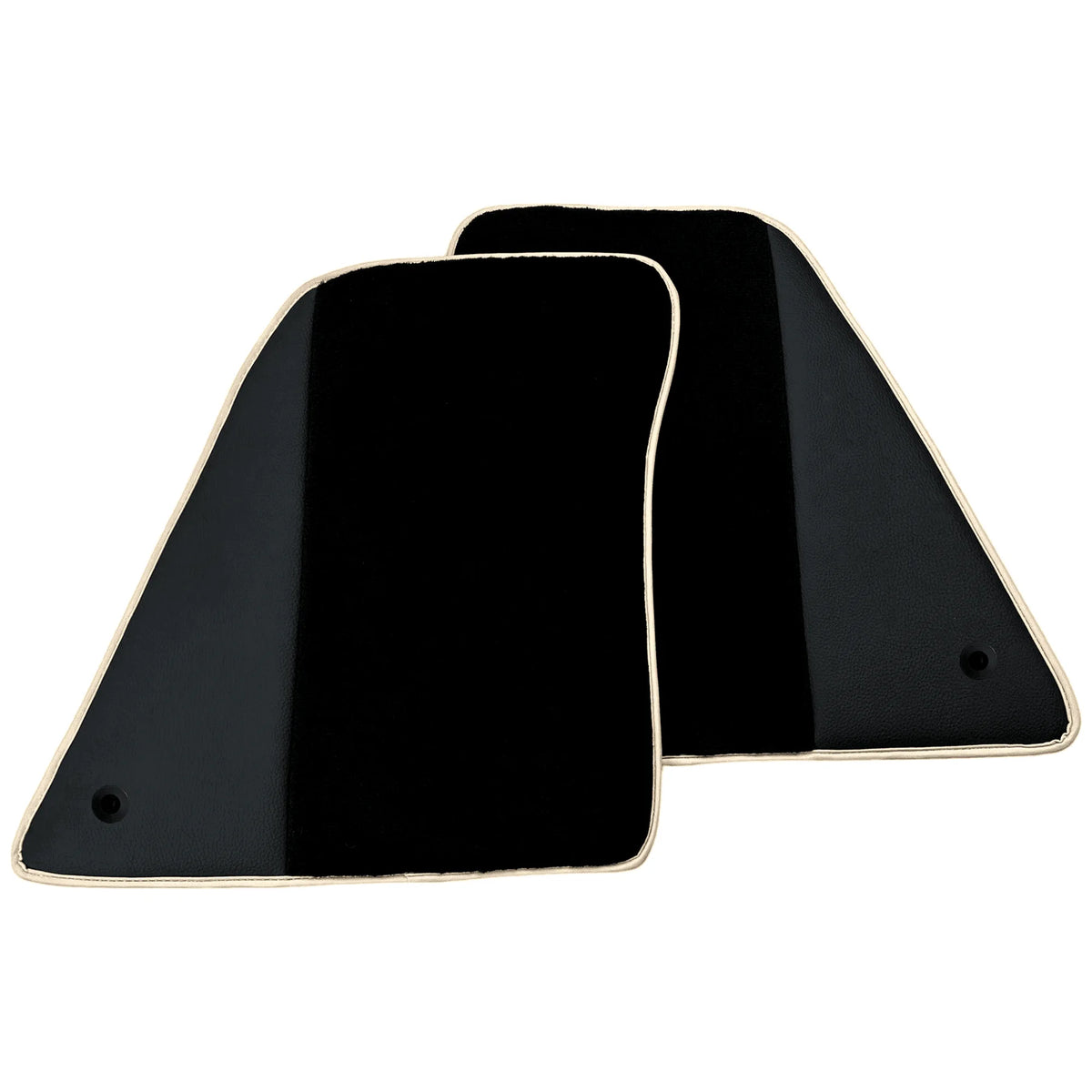 Black Floor Mats for Ferrari SF90 Stradale (2019-2024) with Leather | Beige Trim