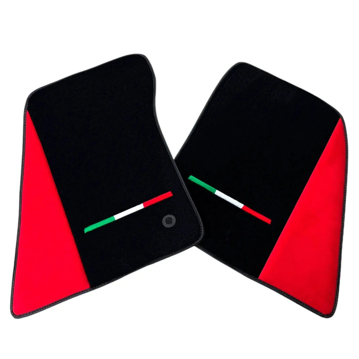 Black Floor Mats for Ferrari SF90 Stradale with Red Alcantara Borders | Italian Edition - AutoWin